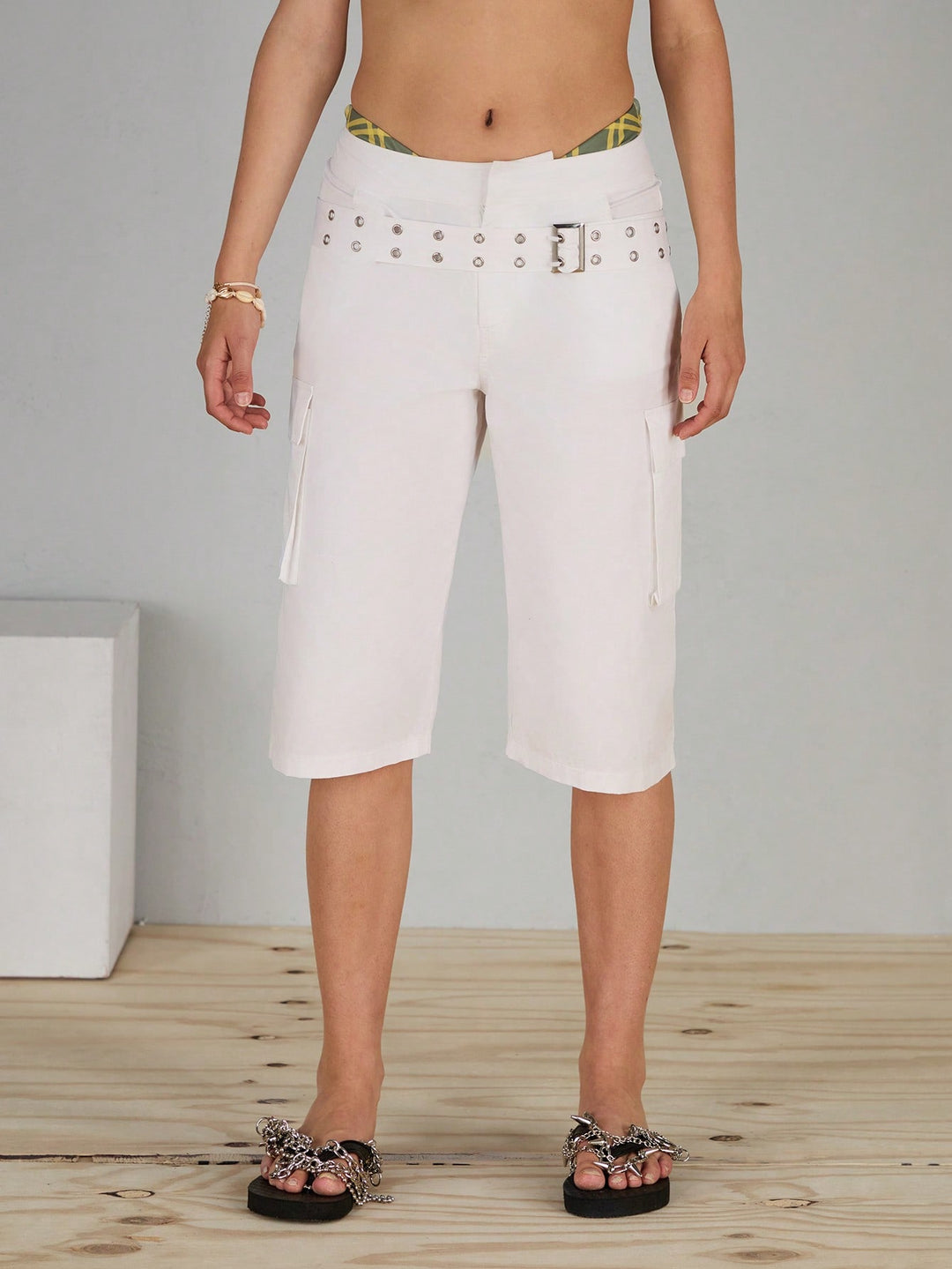 Pantaloni SHEIN, alb