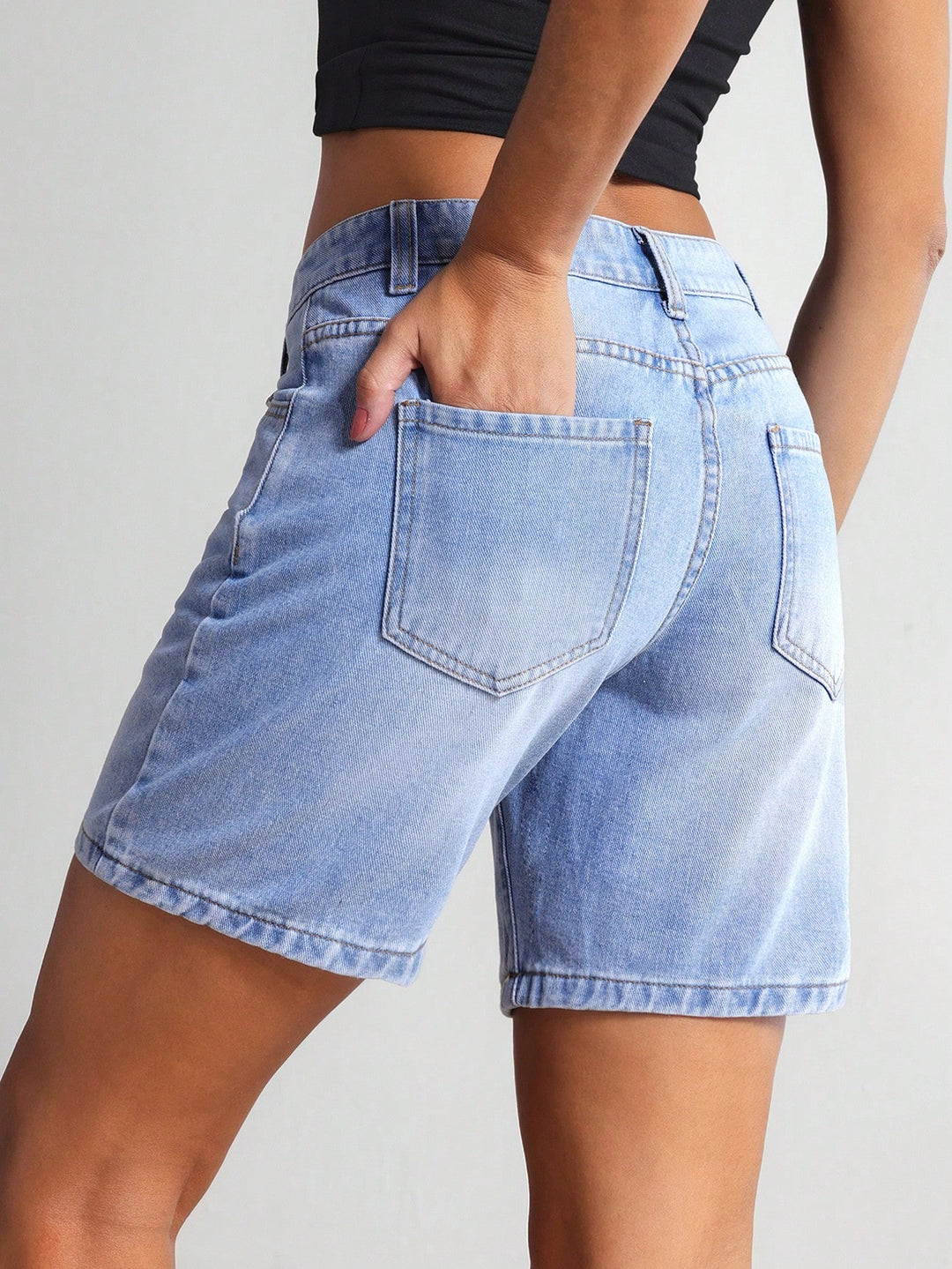 Pantaloni scurți de blugi Shein, albastru