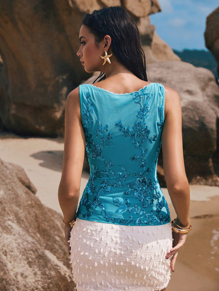 Shein top, kék