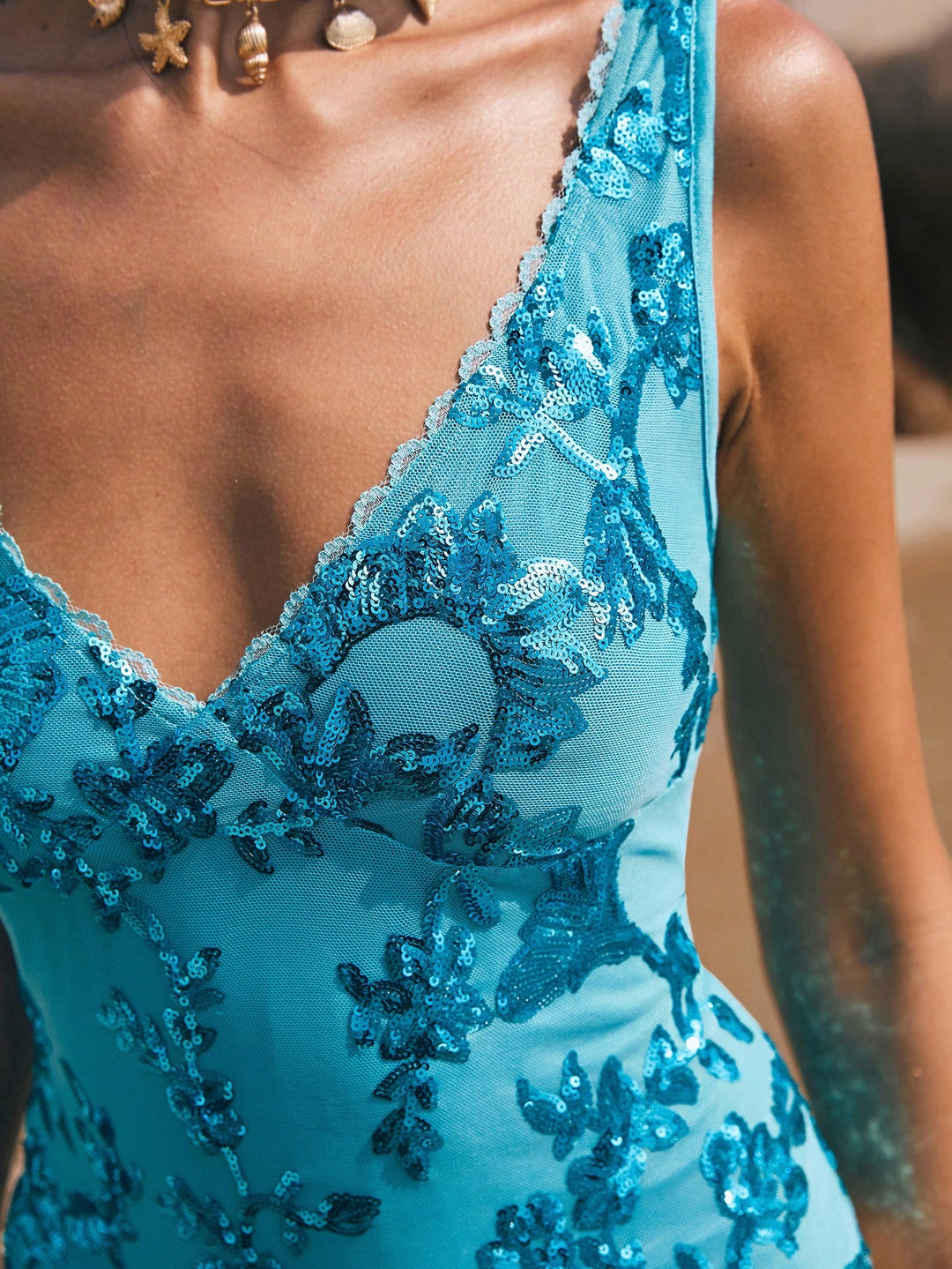 Shein top, kék