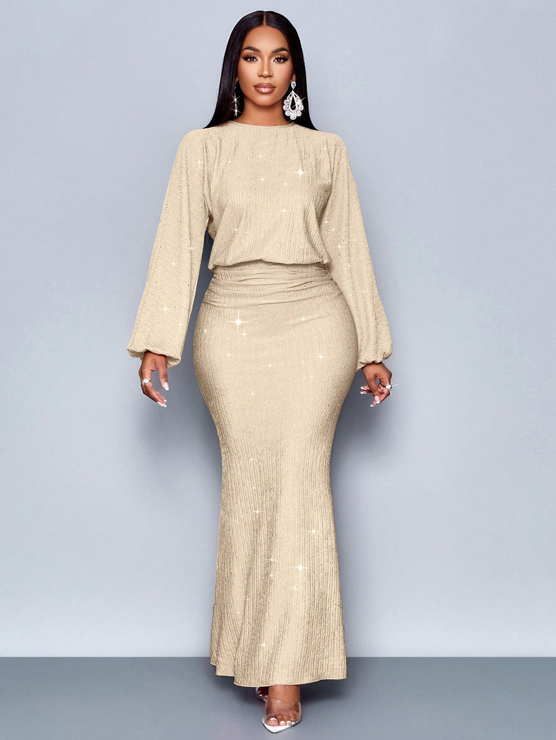 Rochie maxi SHEIN, bej