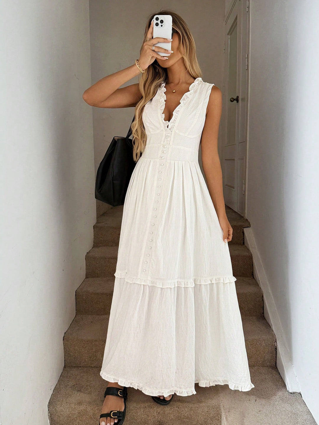 SHEIN maxi ruha, fehér