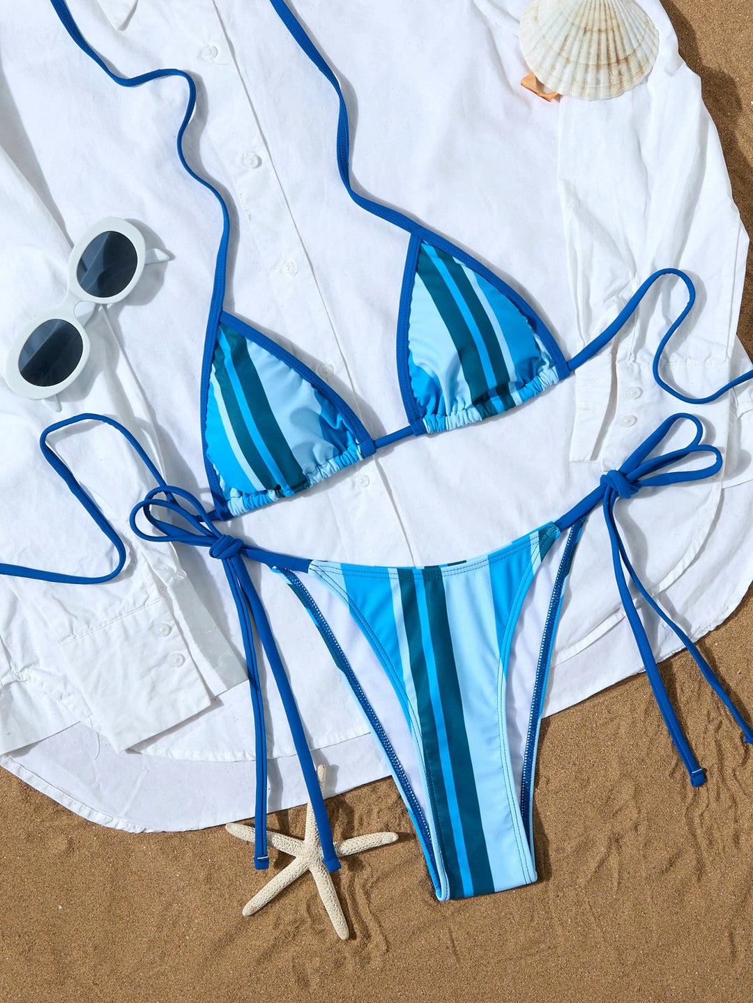 Costum de baie SHEIN, albastru