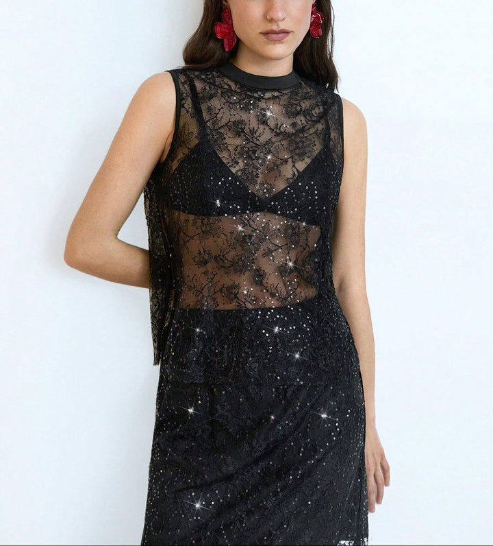 Shein top, fekete