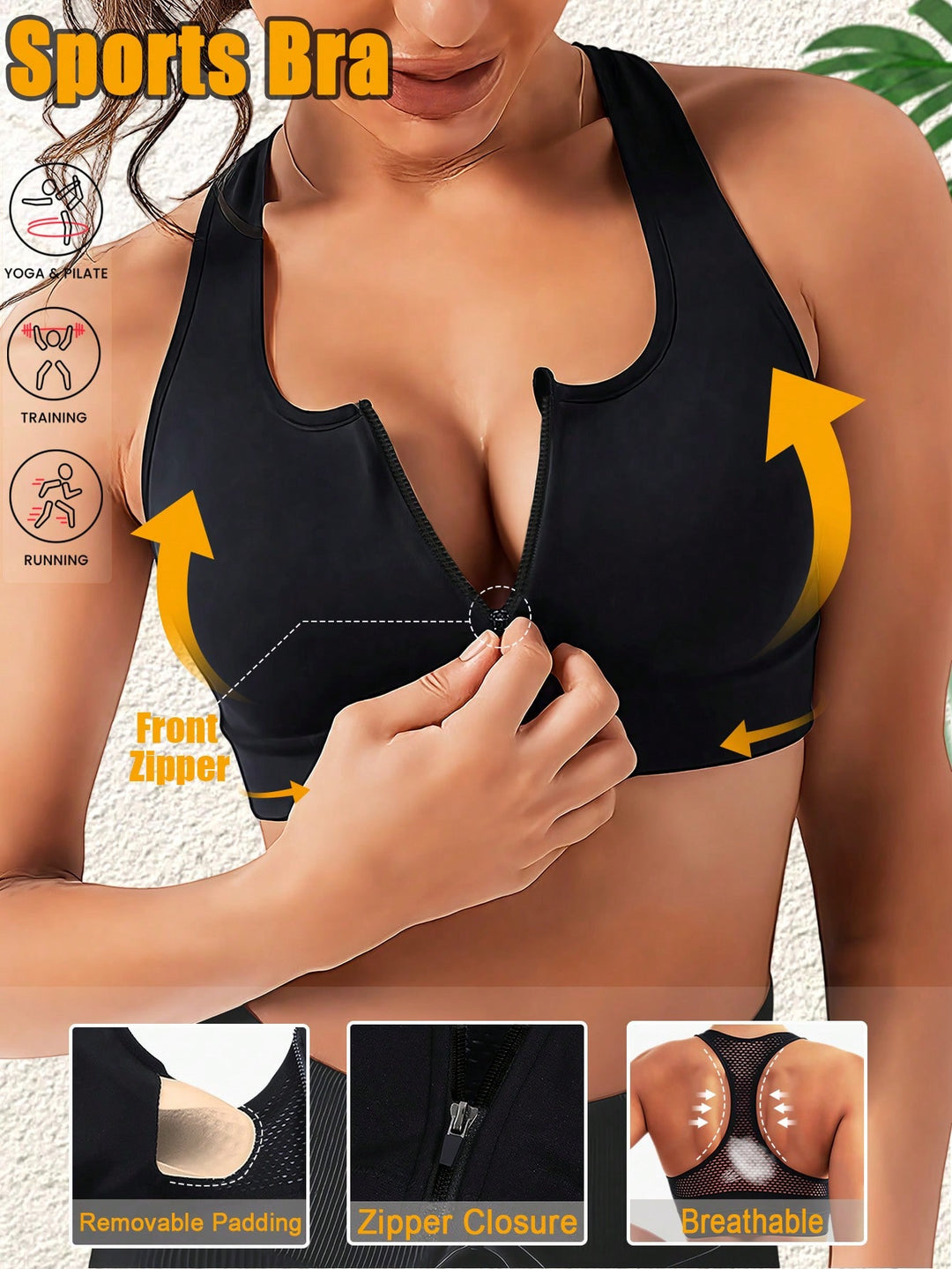 SHEIN sportmelltartó, fekete
