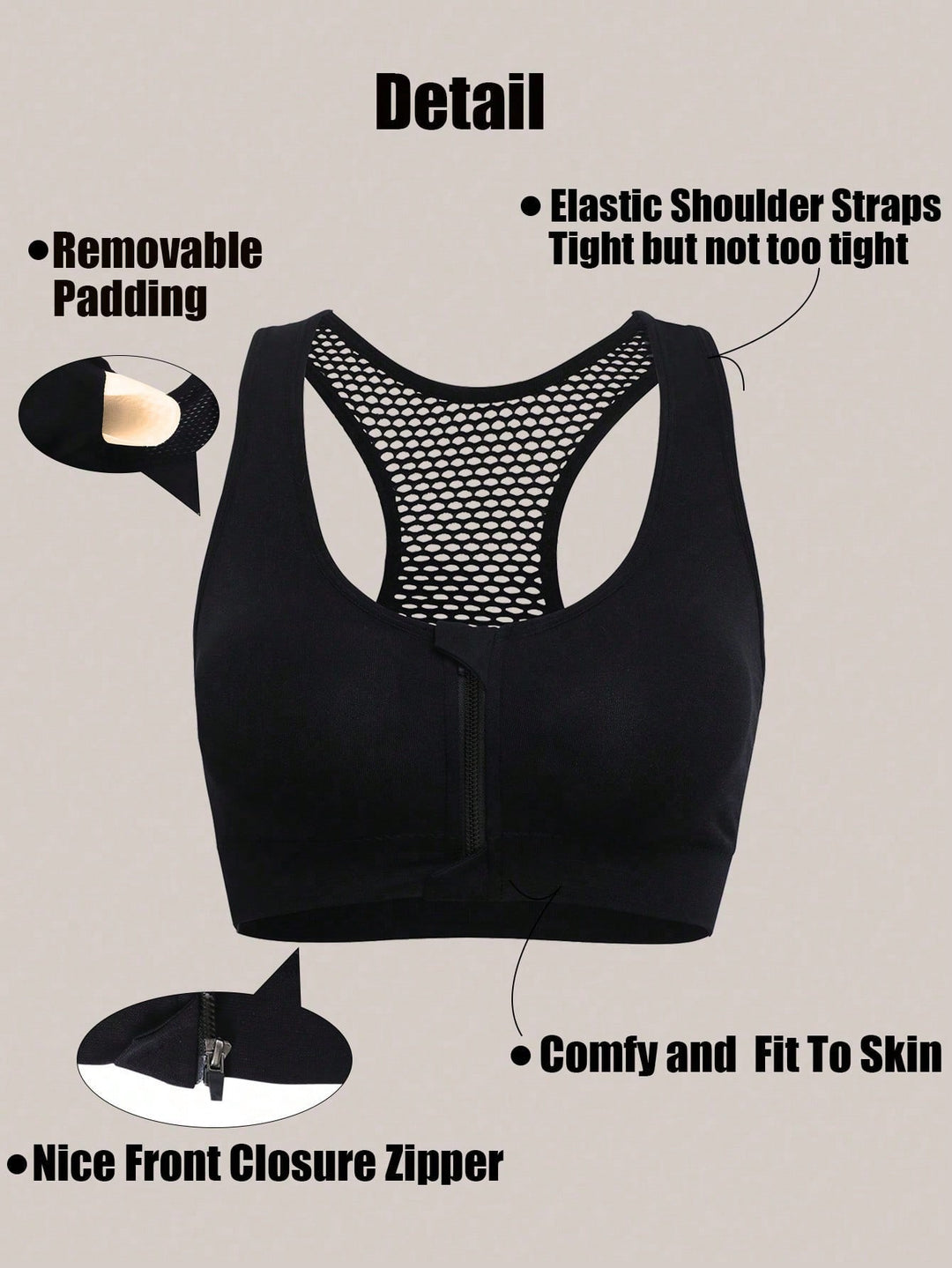 SHEIN sportmelltartó, fekete