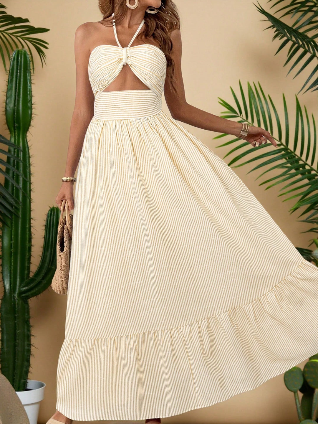 SHEIN maxi ruha, sárga