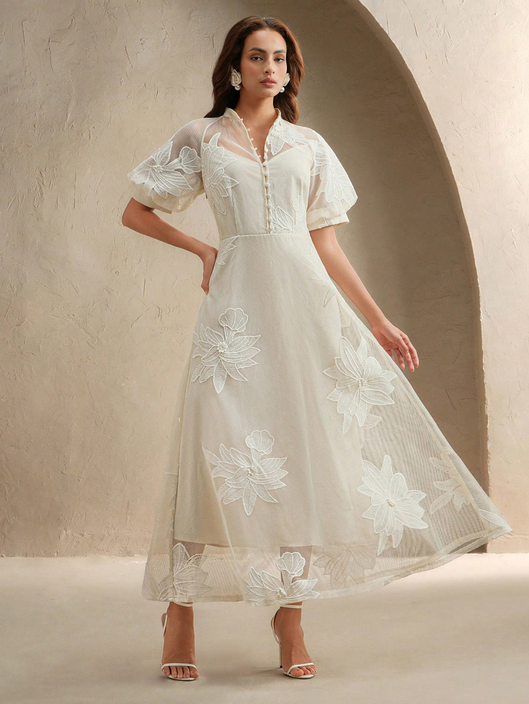 Rochie maxi SHEIN, bej