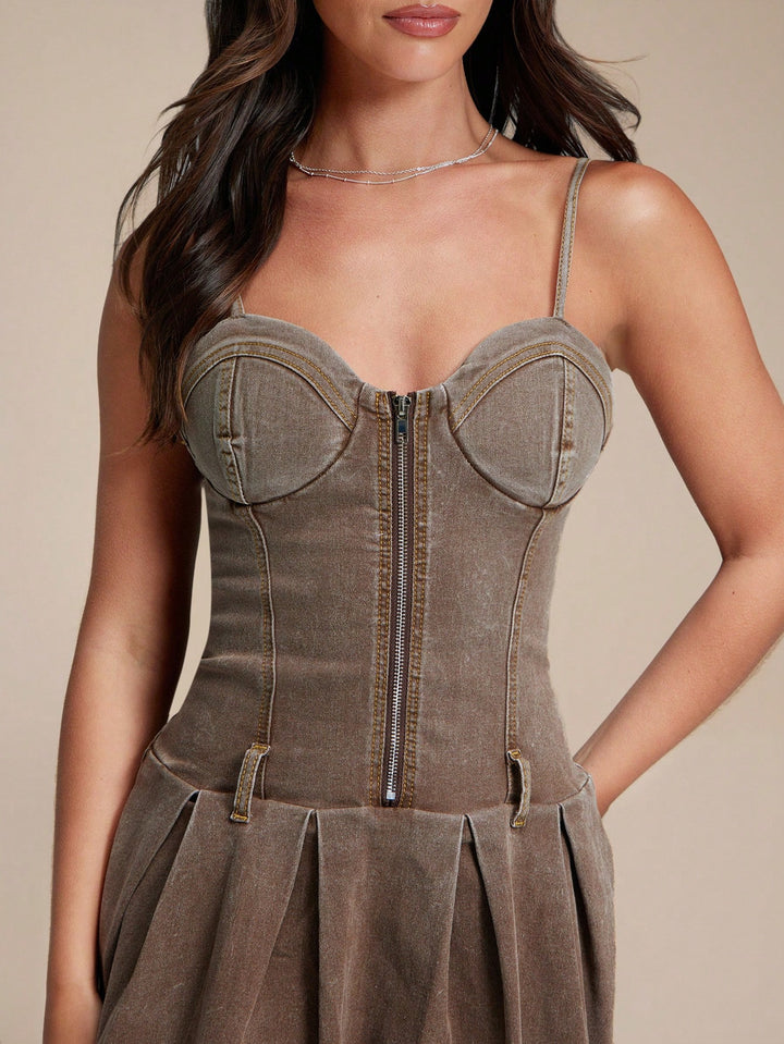 SHEIN mini ruha, khaki