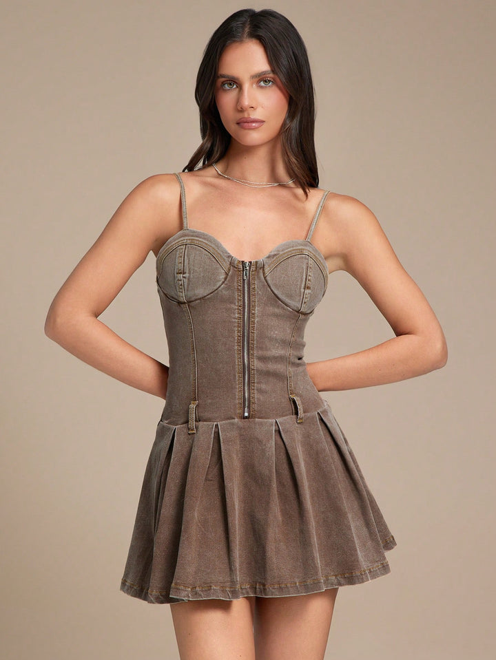 SHEIN mini ruha, khaki
