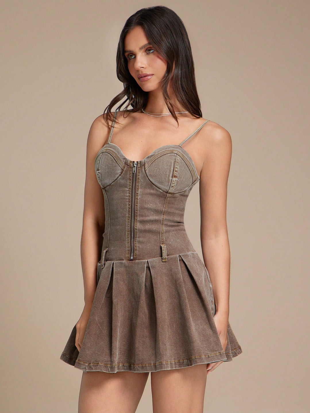 SHEIN mini ruha, khaki