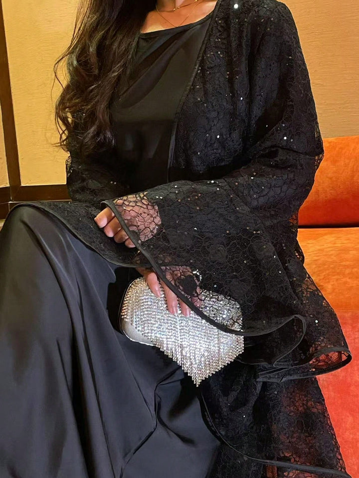 Set caftan și jalabiya SHEIN, negru
