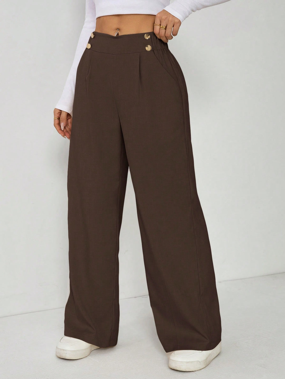 Pantaloni SHEIN, maro