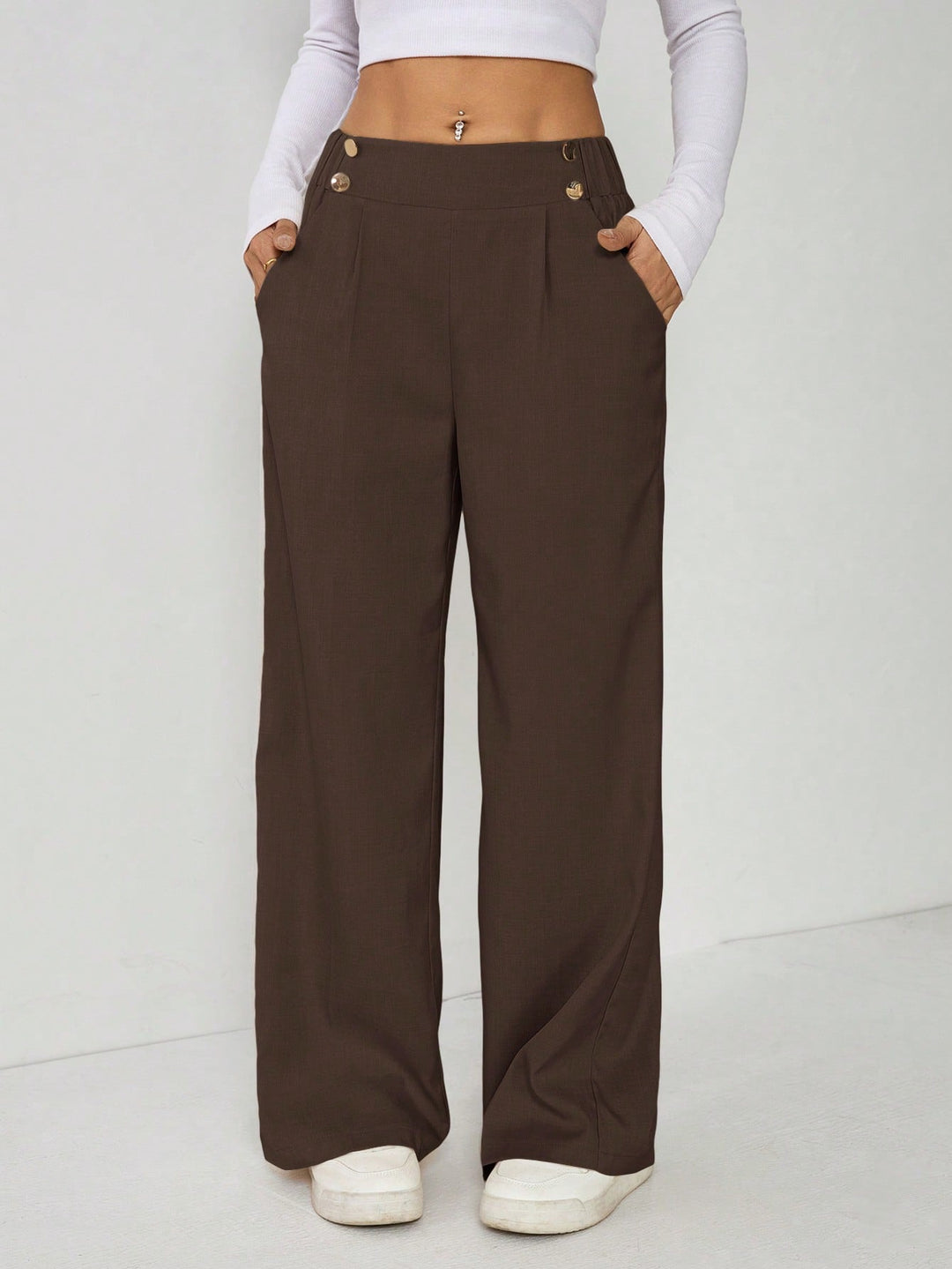 Pantaloni SHEIN, maro