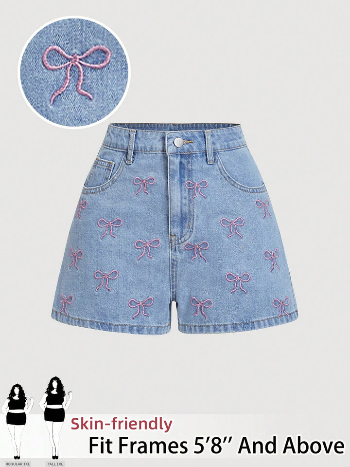 SHEIN Kék Farmer Rövidnadrág