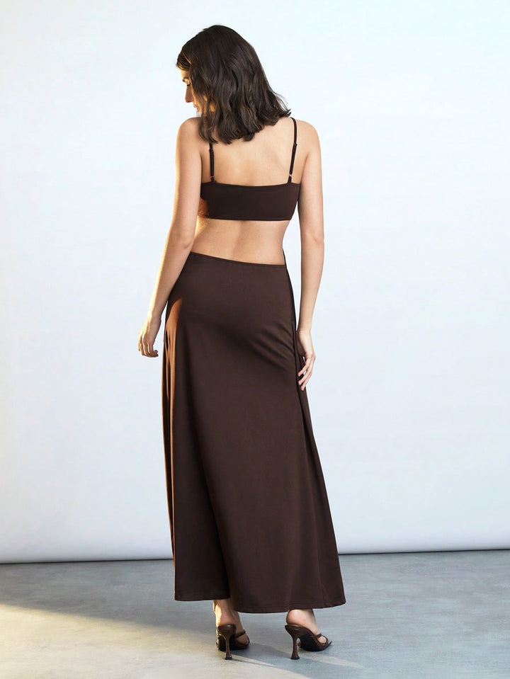Rochie maxi SHEIN, maro