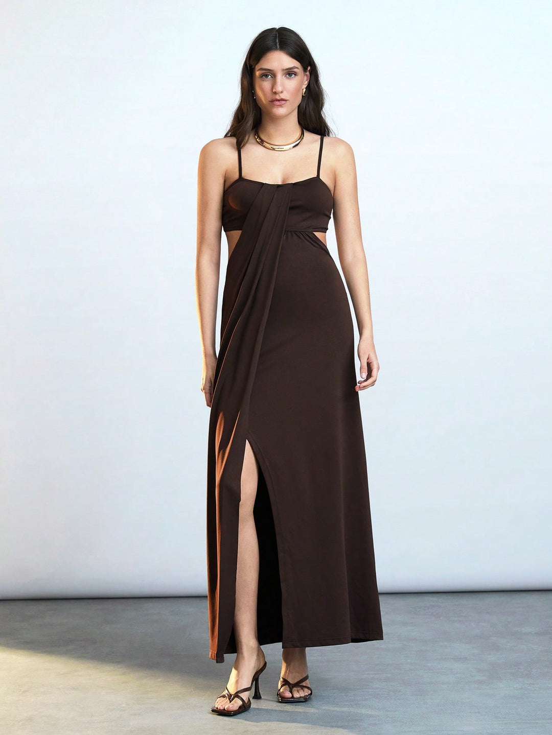 Rochie maxi SHEIN, maro