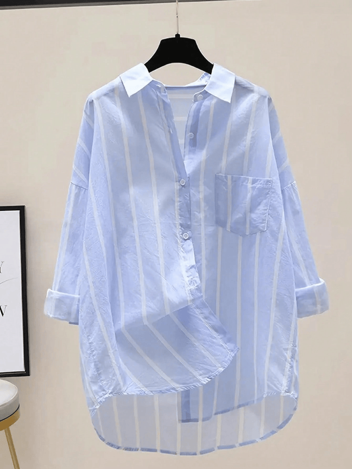 Bluza casual cu mâneci lungi SHEIN, albastru