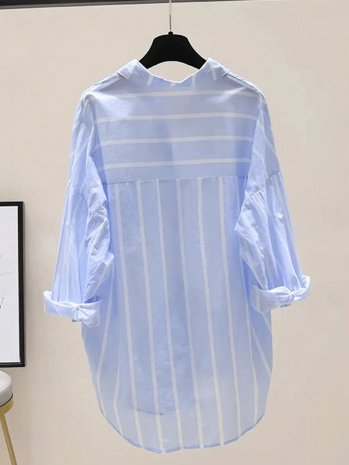 Bluza casual cu mâneci lungi SHEIN, albastru
