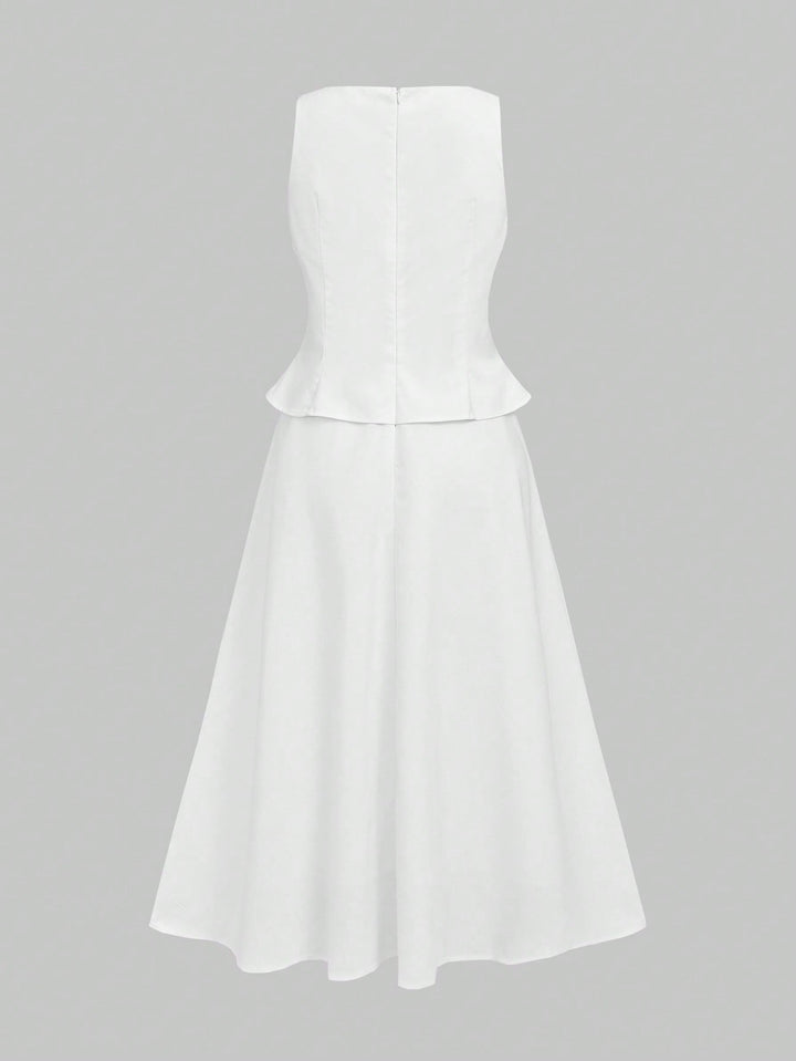 Rochie midi SHEIN, alb