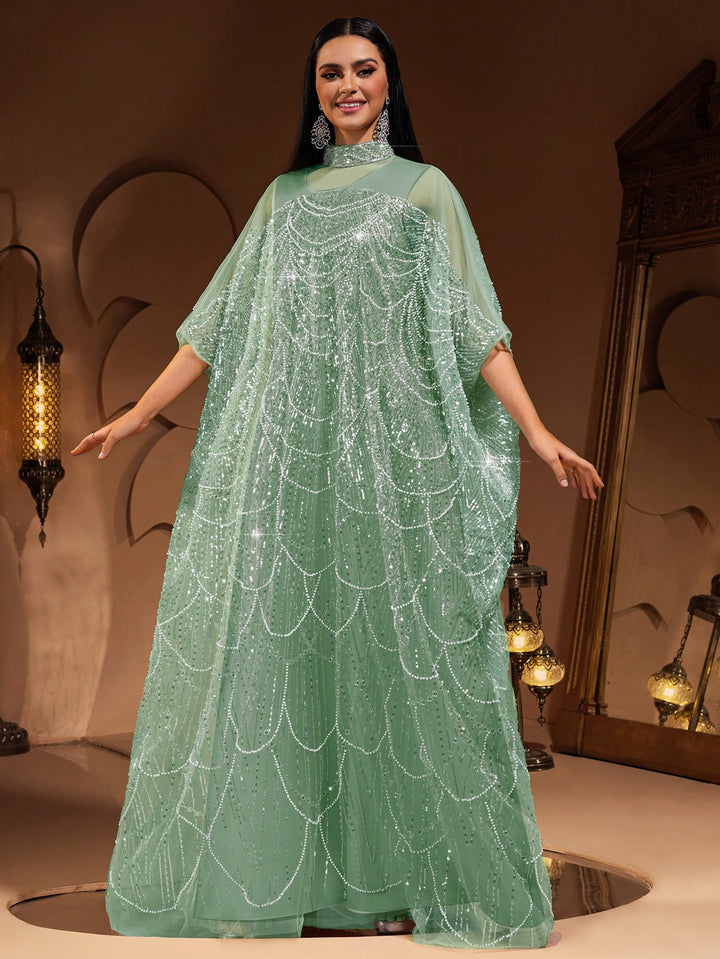 Set caftan și jalabiya SHEIN, verde