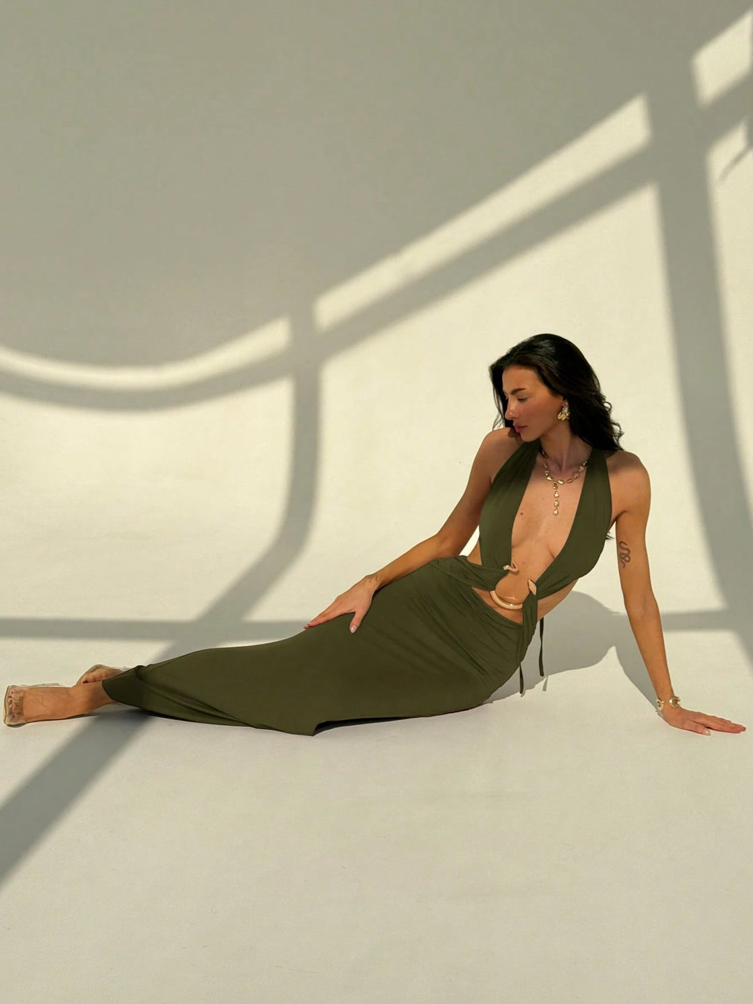 Rochie maxi SHEIN, verde