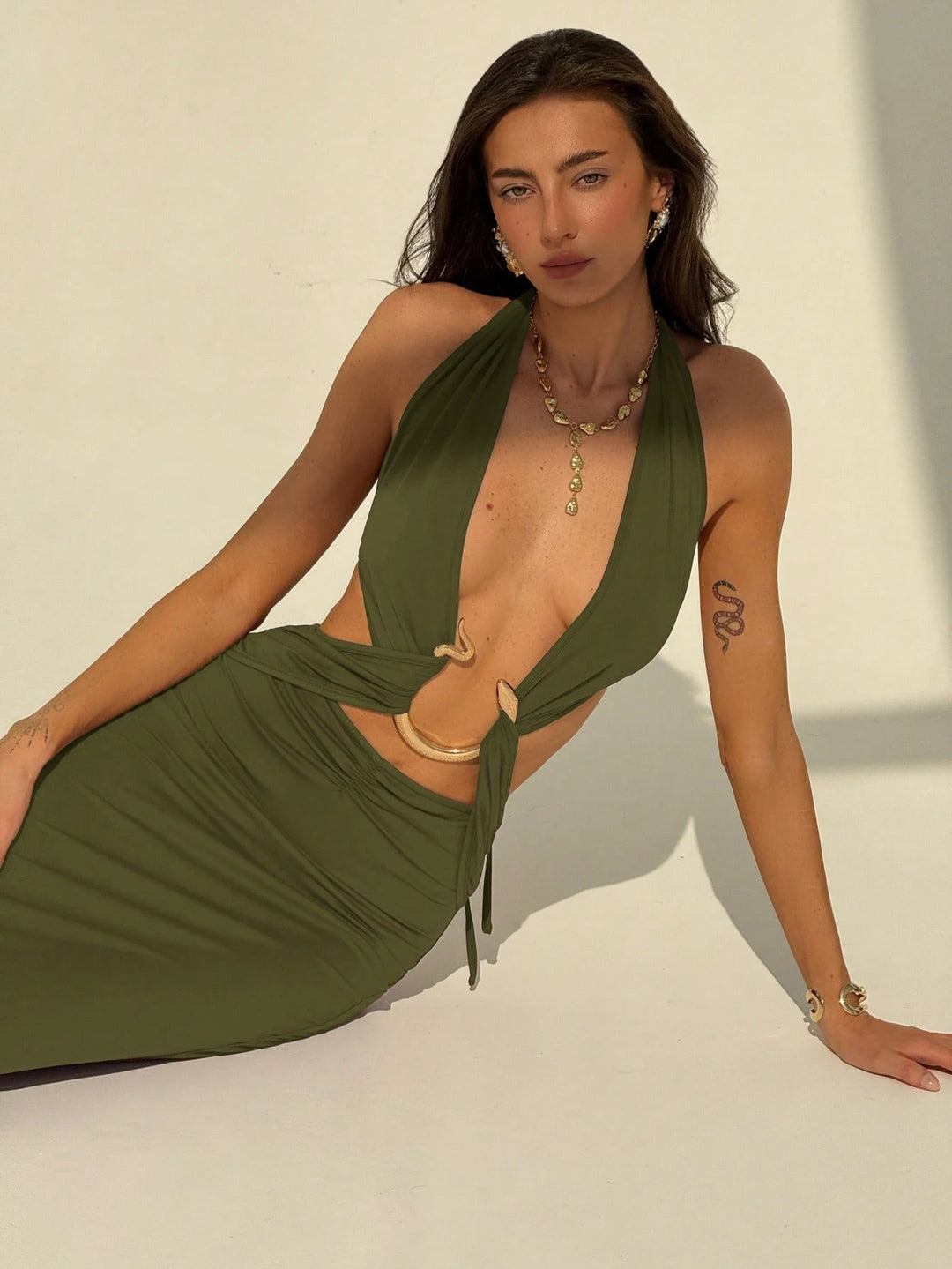 Rochie maxi SHEIN, verde