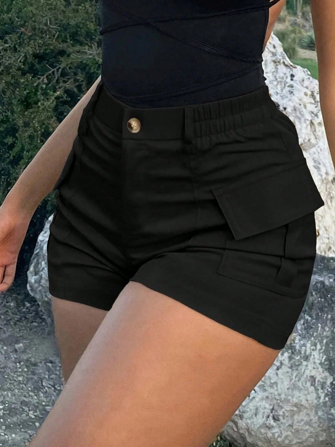 Pantaloni scurți SHEIN, negru