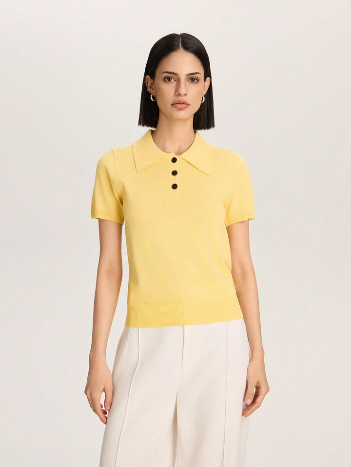 Tricou polo tricotat SHEIN