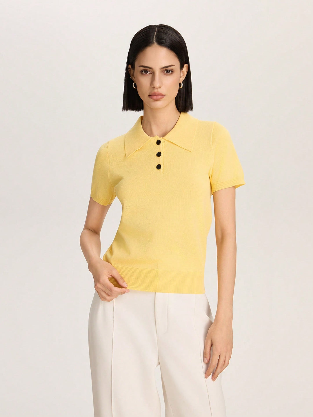 Tricou polo tricotat SHEIN