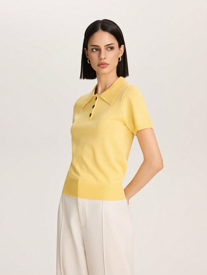 Tricou polo tricotat SHEIN
