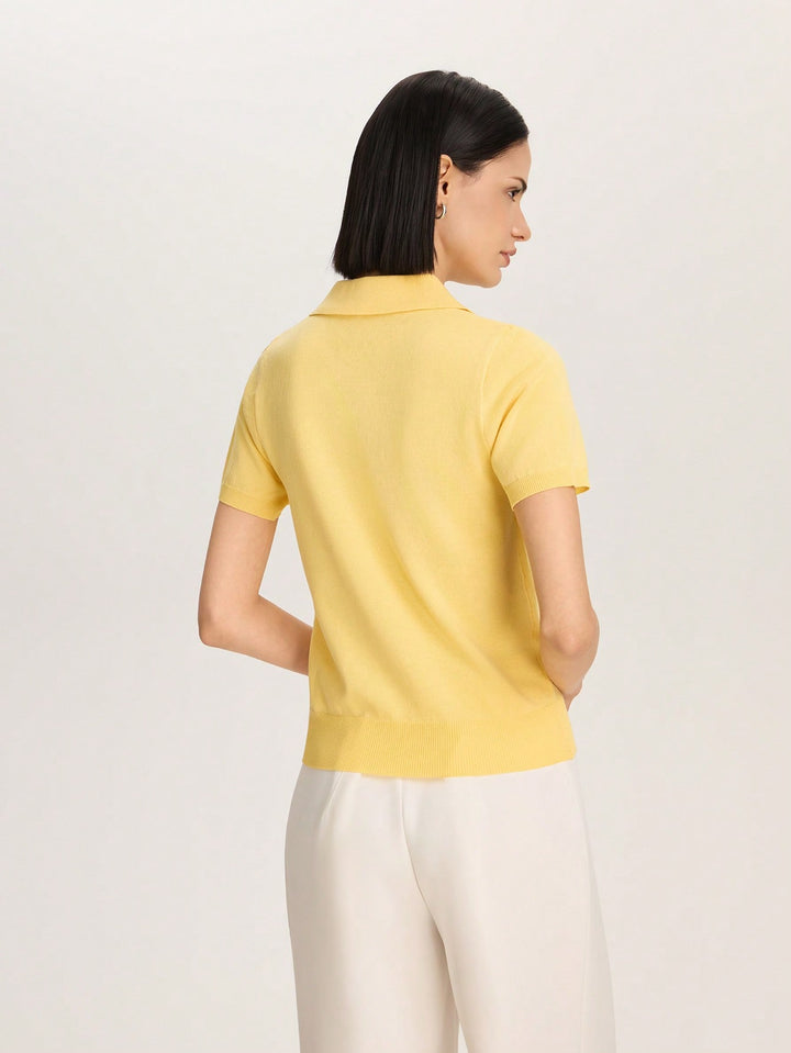 Tricou polo tricotat SHEIN