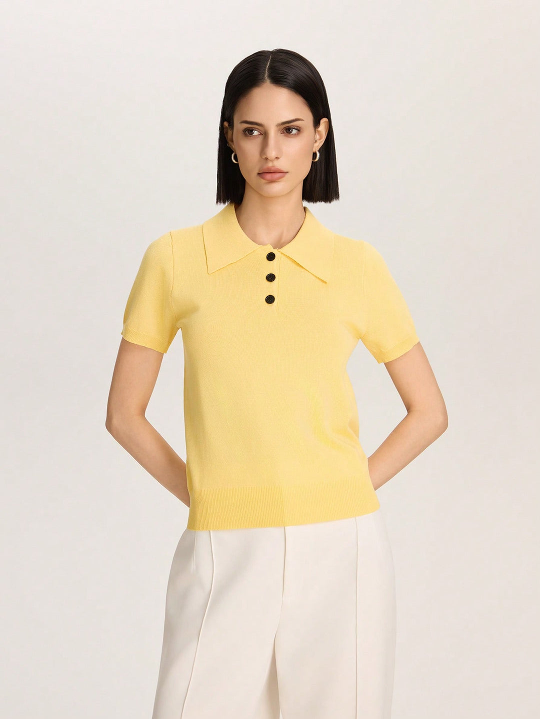 Tricou polo tricotat SHEIN