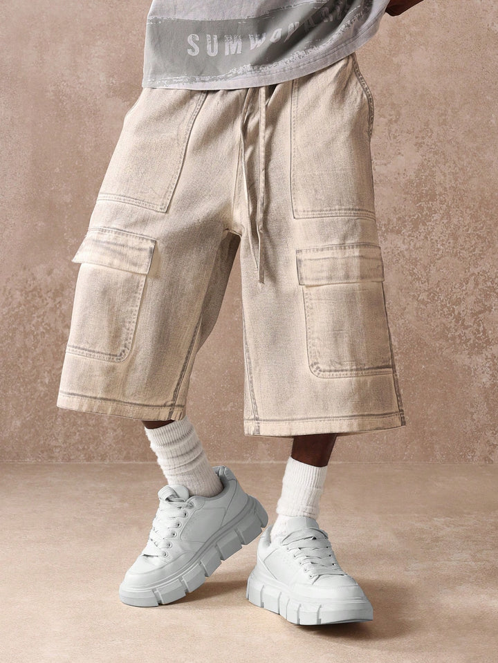 Pantaloni scurți SHEIN, crem