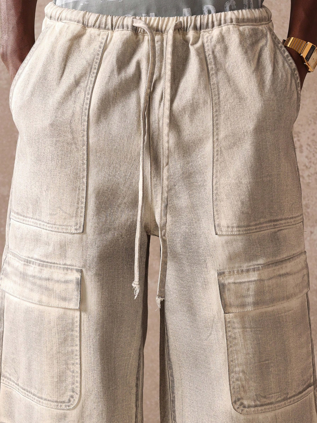 Pantaloni scurți SHEIN, crem