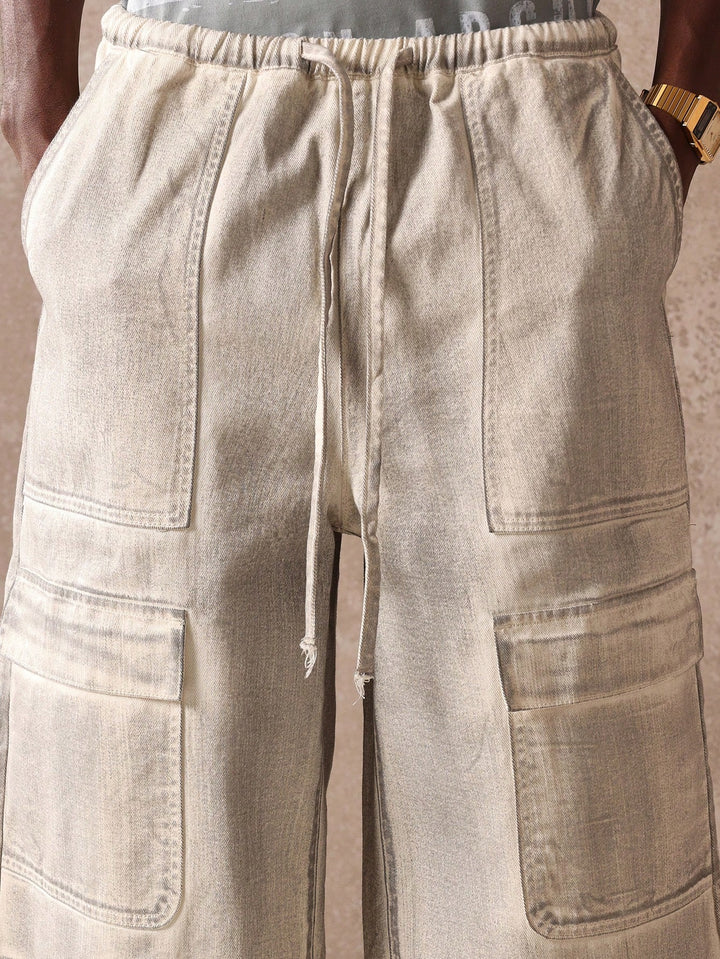 Pantaloni scurți SHEIN, crem