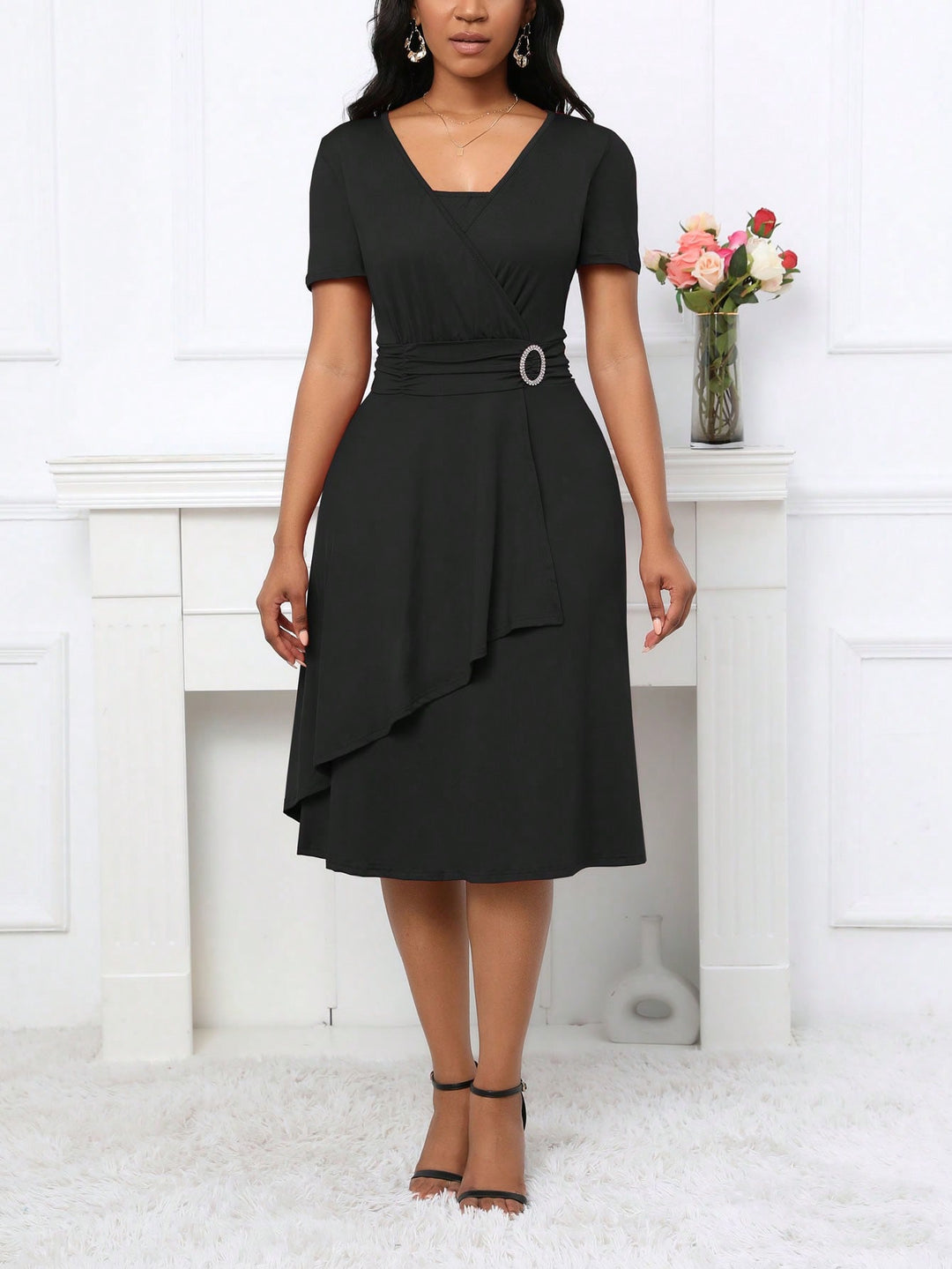 Rochie midi SHEIN, negru
