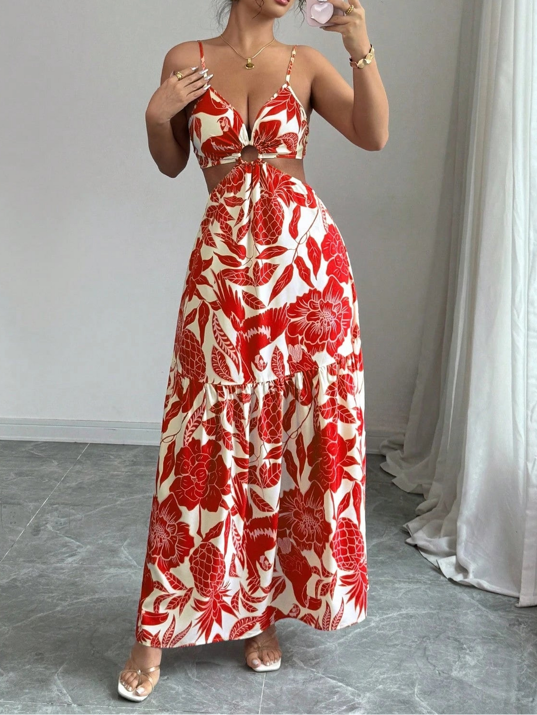 Rochie maxi Shein, mix culori
