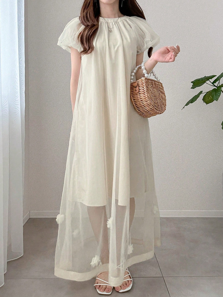 SHEIN maxi ruha, krémszínű