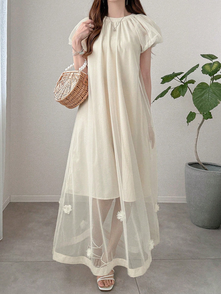 SHEIN maxi ruha, krémszínű