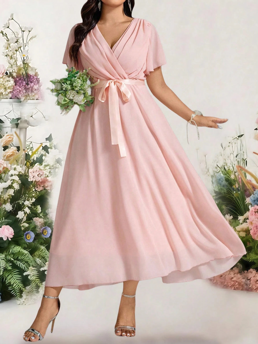 Rochie maxi SHEIN, roz