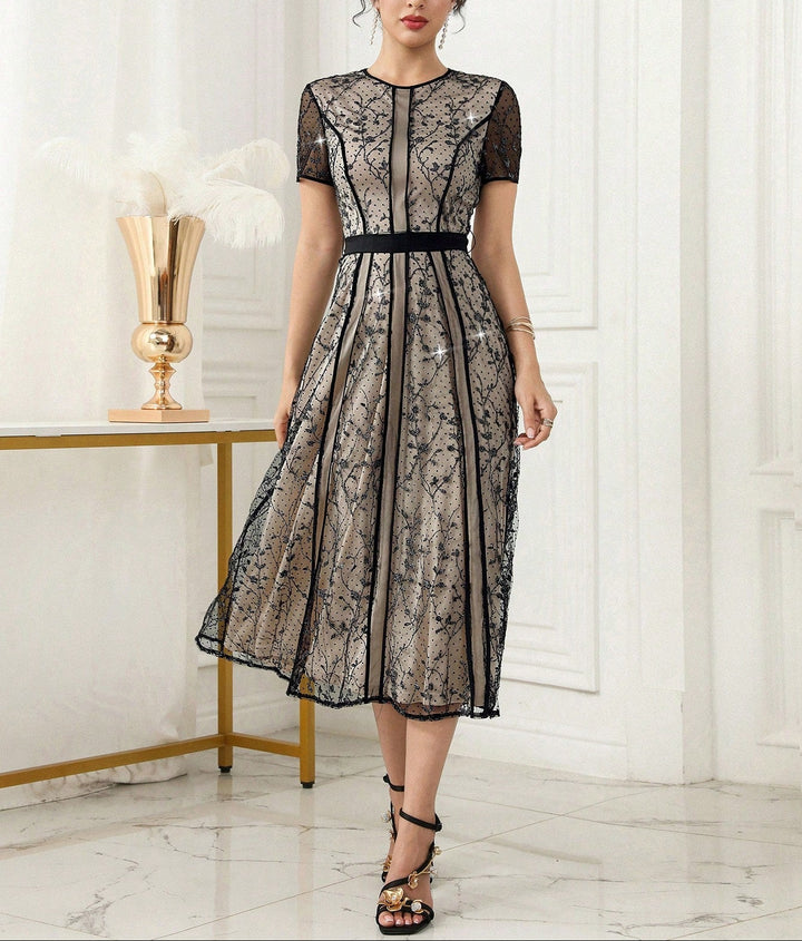 SHEIN midi dress, mixed colors