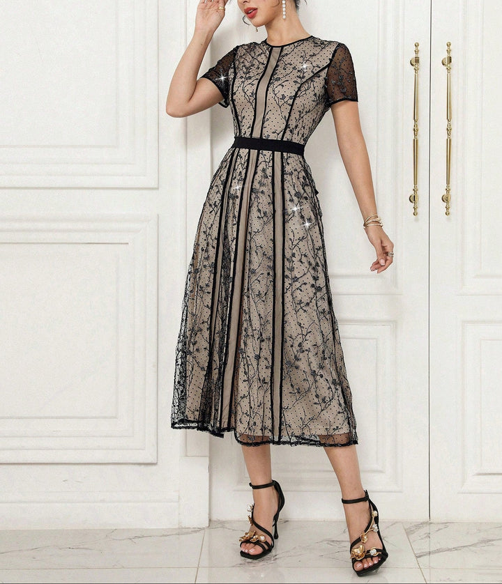 SHEIN midi dress, mixed colors
