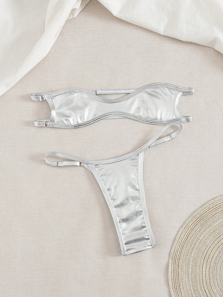 Set bikini SHEIN, argintiu