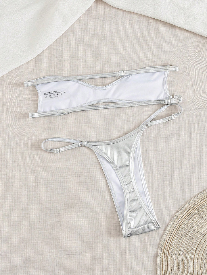 Set bikini SHEIN, argintiu