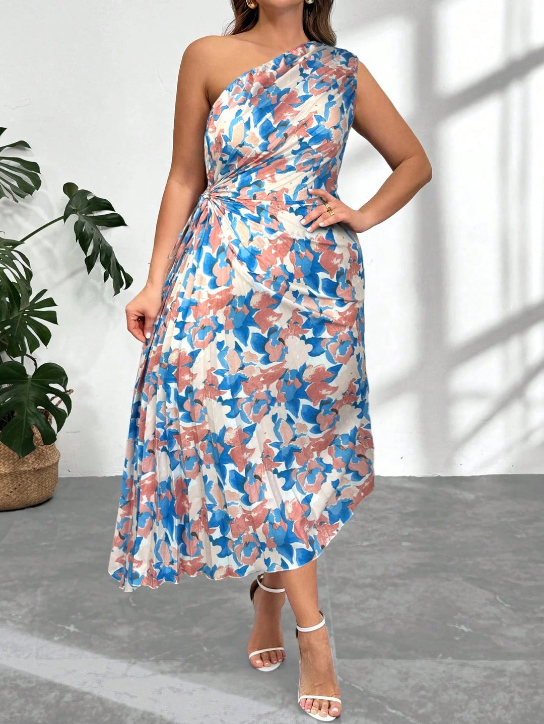 Shein Curve+ midi ruha, vegyes színek