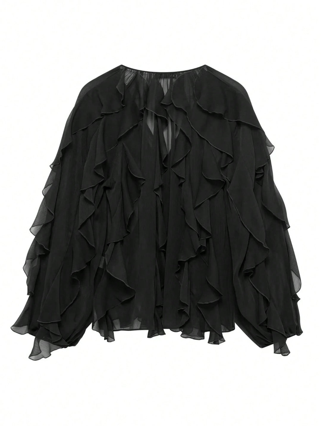 Cămașă bluză elegante cu mâneci lungi SHEIN, negru