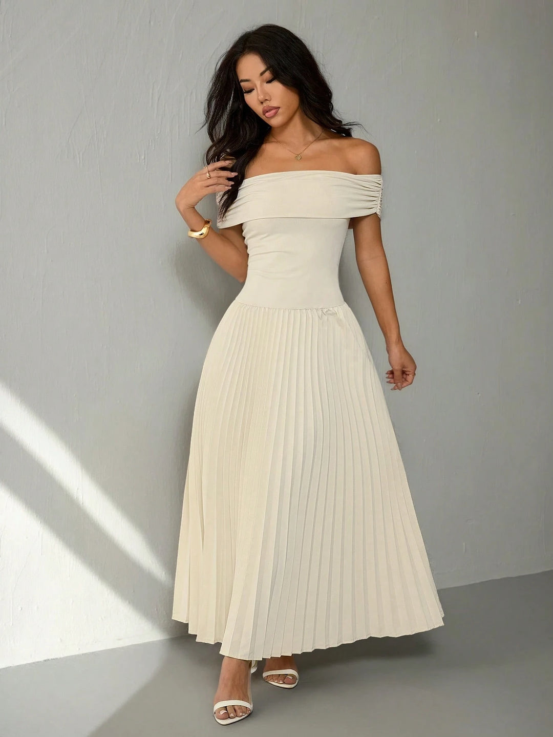 Rochie maxi SHEIN, bej