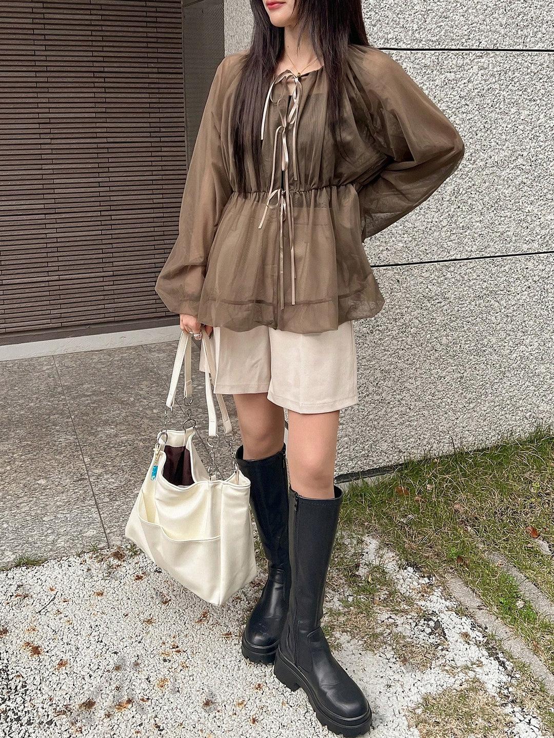 Top SHEIN, kaki