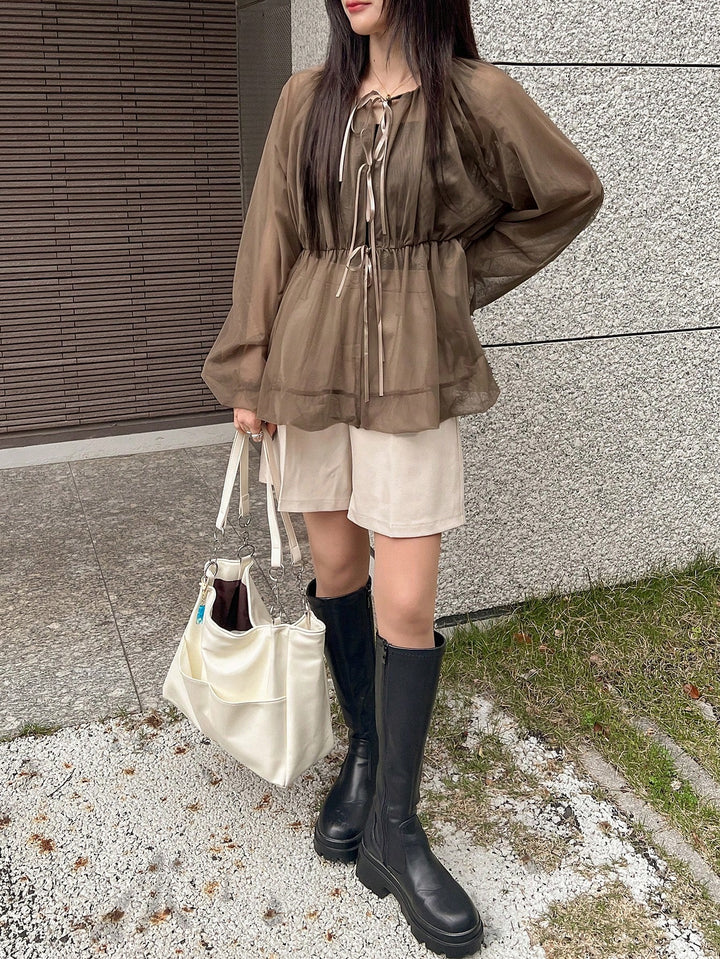 Top SHEIN, kaki